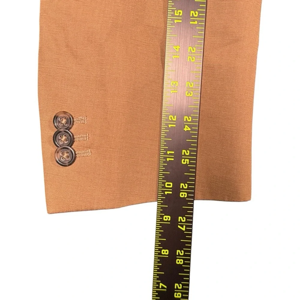 Banana Republic Sport Coat Mens 46L Tan Blazer Cotton 3-Button Tailored Brown